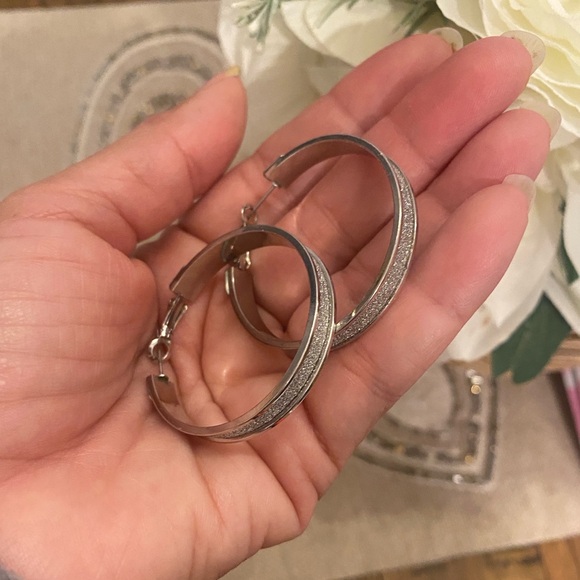 Dillard's Silver Hoop Earrings for Sensitive Skin - Picture 7 of 7